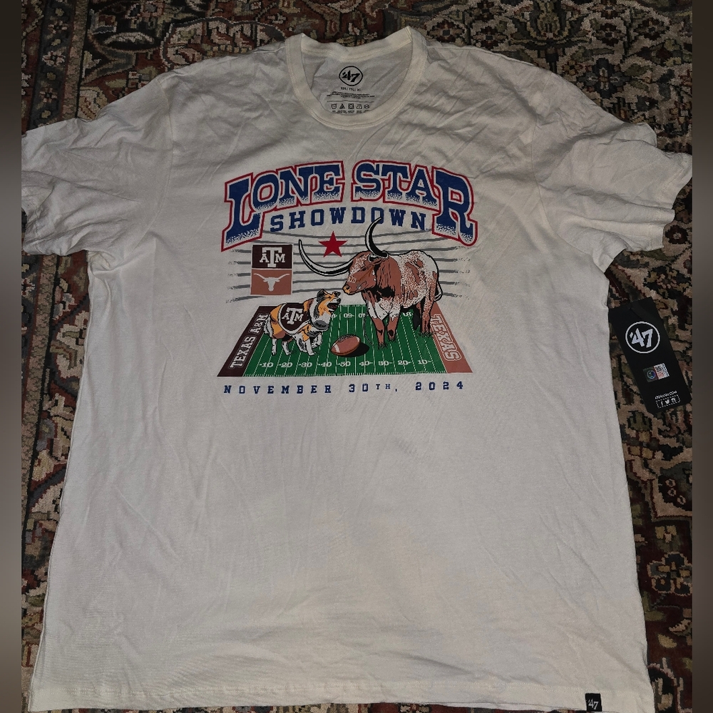 47 Brand White Long Sleeve Colliege Tee